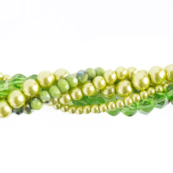 Crystal Lane DIY Zinnia Twisted Glass & Pearls Beads, 5 Strands {1}