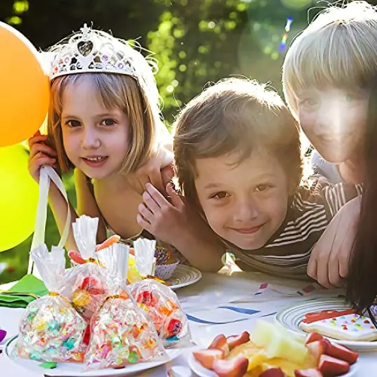 300 Pieces Cellophane Treat Bags with Ties, Clear Goodie/Gift Bags For Candy, Cookie, Party Favor, Packaging, 6X9 5X7 4X6 {4}