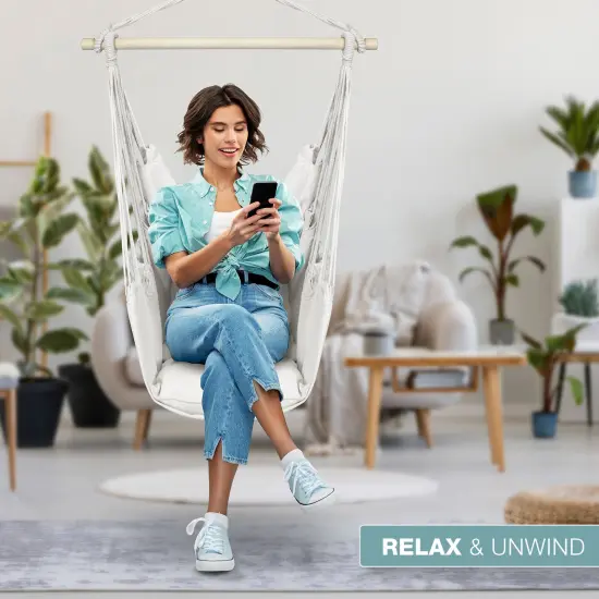 Sorbus Hanging Rope Hammock Chair Swing Seat {4}