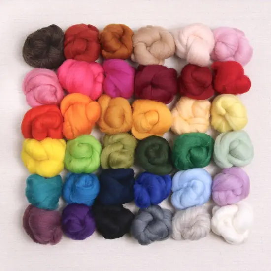 Wool Roving Assortment, Neutral Colors {3}