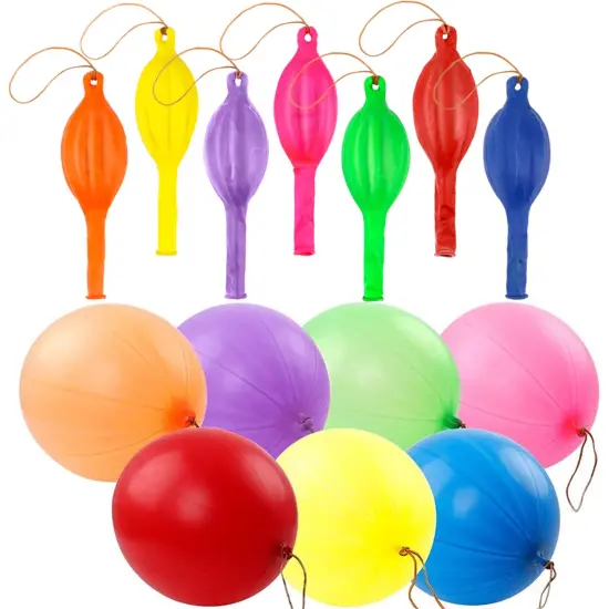 36 Pieces Punch Balloons Punching Balloon Heavy Duty Party Favors For Kids, Bouncy Balls with Rubber Band Handle for Birthday Party, Goodie Bag {2}