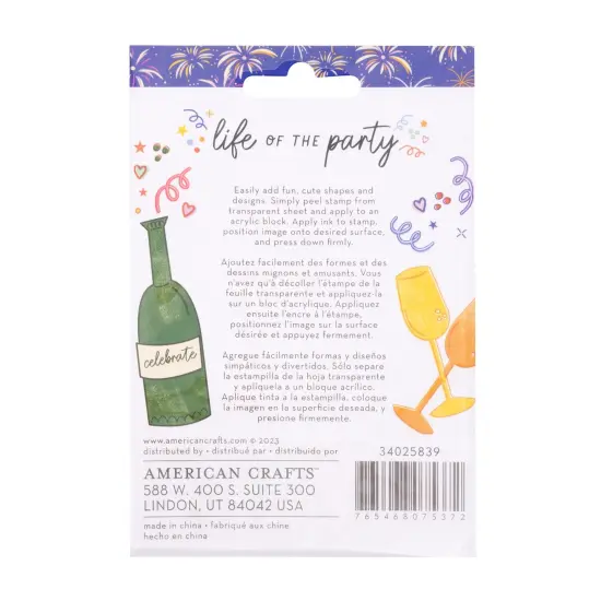 American Crafts Life Of The Party Clear Stamps-6/Pkg {2}