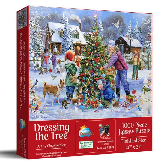 Sunsout Dressing the Tree 1000 pc Jigsaw Puzzle 61948 {3}