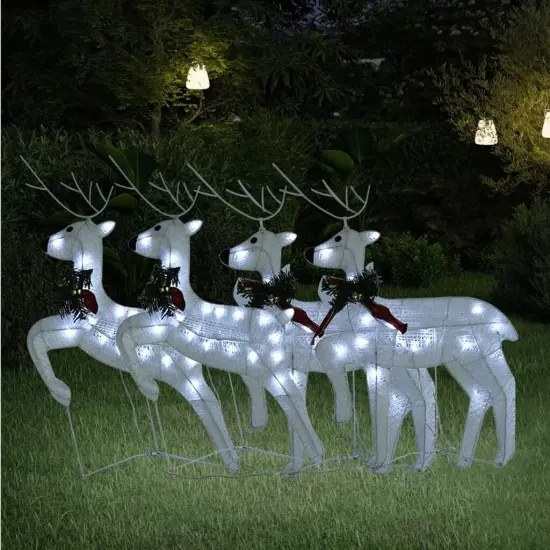 4 pcs Christmas Reindeers with 80 LEDs White {1}