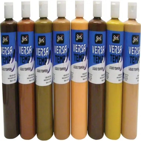 Sax Versatemp Heavy-Body Tempera Paint, Assorted Skin Tone Colors, Pint, Set of 8 {1}