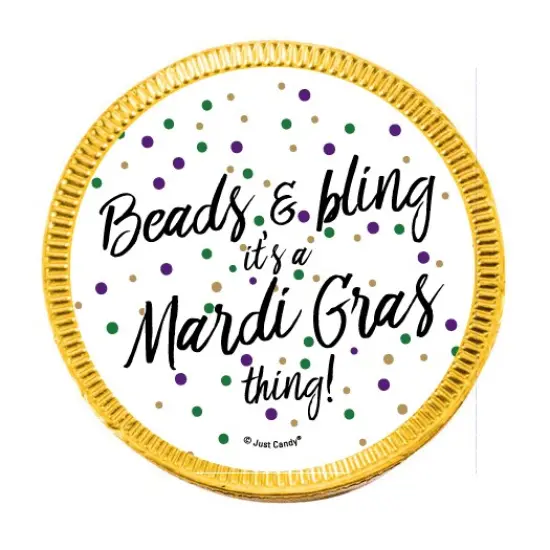 84ct Mardi Gras Candy Chocolate Coins Party Favors (84 Pack) - Beads & Bling - By Just Candy {3}
