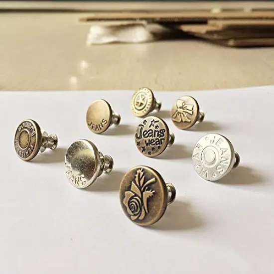 8 Sets Perfect Fit Instant Button, Adjustable Jeans Button Instant, 1 inch Buttons Adds Or Reduces an Inch to Any Pants Waist in Seconds {6}