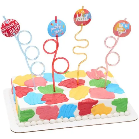 Happy Birthday Straws DecoSet Cake Decoration {3}