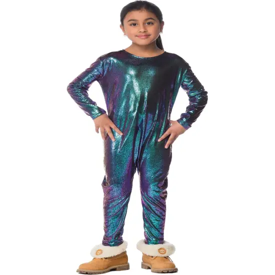 Childs Stretchy Dragon Scale Skin Jumpsuit Costume {1}