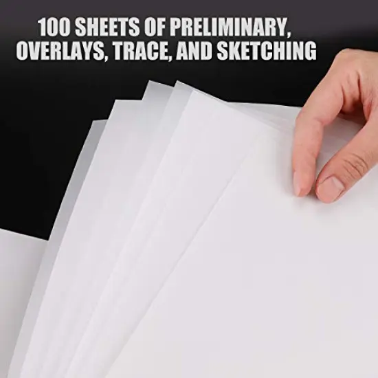 9&rdquo;x12&rdquo; Artist&rsquo;s Tracing Paper Pad, 75 Sheets &ndash; Translucent Tracing Paper for Pencil, Marker and Ink - Trace Images, Sketch, Preliminary Drawing, Overlays 32 LB / 50 GSM {5}