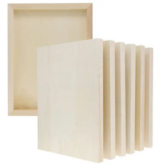 6-Pack 9x12 Unfinished Wood Canvas Boards for Painting {1}