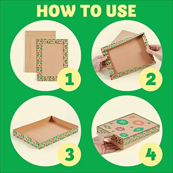 JOYIN 12 Christmas Foil Kraft Gift Boxes with 3 Sizes (Robe, Shirt and Lingerie Boxes) for Xmas Goody Gift Boxes, School Classrooms Party Favors Decoration, Holiday Present Wrap Décor {5}