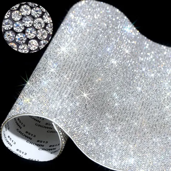 12000 PCS Bling Bling Rhinestone Sheet Rhinestones Sticker DIY Car Decoration Sticker Self Adhesive Glitter Rhinestones Crystal Gem Stickers for Car Decoration, 9.4 x 7.9 Inch (Clear) {2}