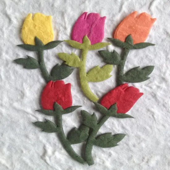 50 Roses rose Diecut Handmade Mulberry Paper . {1}