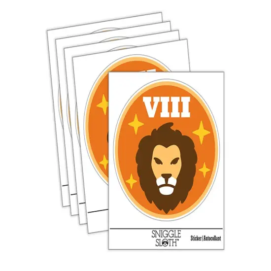 Strength Tarot Card Waterproof Vinyl Phone Tablet Laptop Water Bottle Sticker Set - 5 Pack {2}