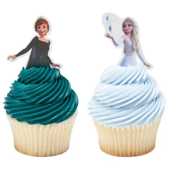 Frozen II Anna and Elsa Poly DecoPics&reg; Cupcake Decoration, 12ct {3}