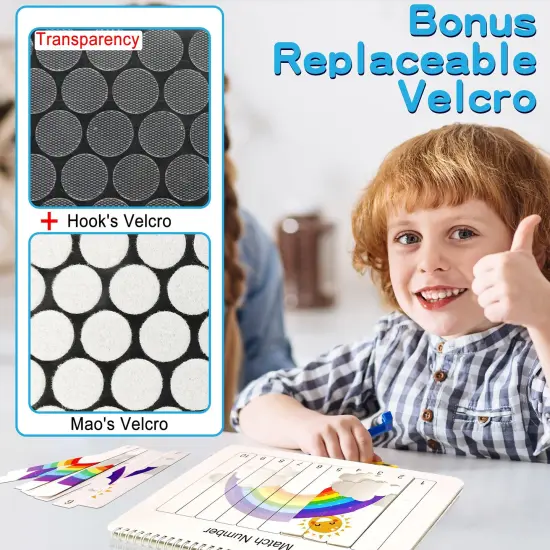 Montessori Autism Sensory Educational Toys, 12 Pages Toddler Preschool Activity Binder and Early Learning Toys - for Boys & Girls Develops Fine Motor Skills {6}