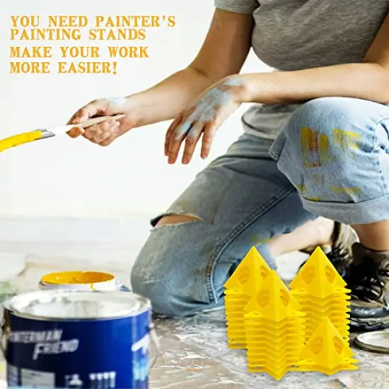 32 Pcs Pyramid Stands Painter's Painting Stands,Mini Cone Paint Stands for Canvas and Door Risers Support,Cabinet Paint Pouring {6}