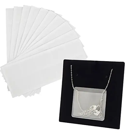100 Pieces Necklace Chain Adhesive Pouch for Necklace Display Cards, Self-Adhesive Necklace Chain Pockets Clear Jewelry Bags Necklace Chain Pouch to Hold Loose Chain Jewelry Supplies (100 pcs) {1}