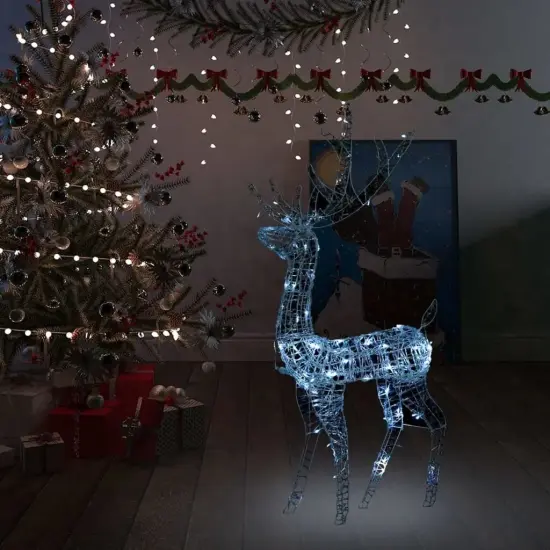 4 ft Cold White Acrylic Reindeer Christmas Decoration with 140 LEDs {2}