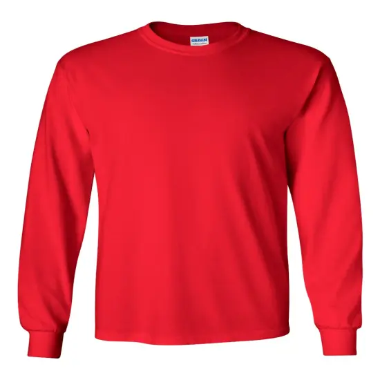 Gildan&reg; Heavy Cotton Crewneck Long Sleeve T-Shirt Red {1}