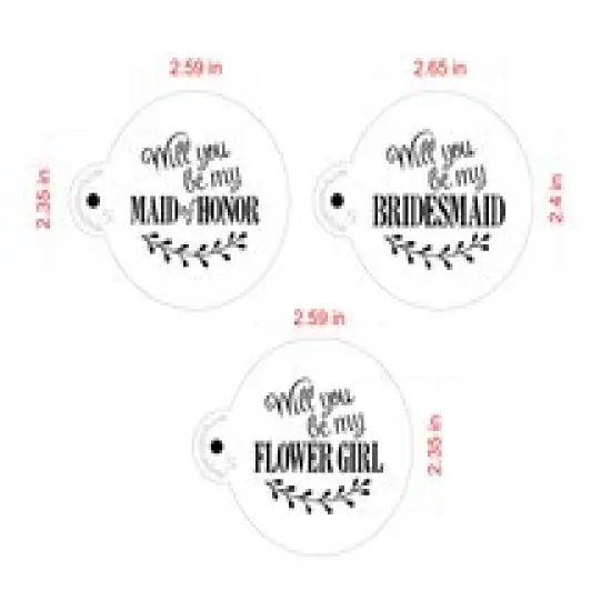 Will You Be My Bridesmaid Cookie Stencil | C994 by Designer Stencils | Cookie Decorating Tools | Baking Stencils for Royal Icing, Airbrush, Dusting Powder | Reusable Plastic Food Grade Stencil for Cookies | Easy to Use & Clean Cookie Stencil {3}