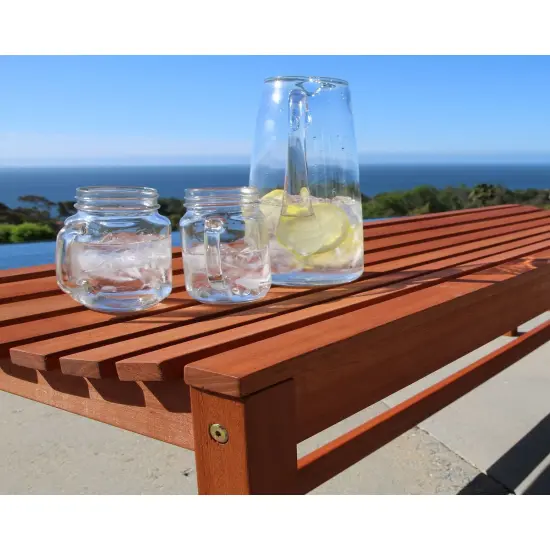 Outdoor Living and Style 59" Brown Natural Wood Finish Outdoor Furniture Patio Backless Bench {4}