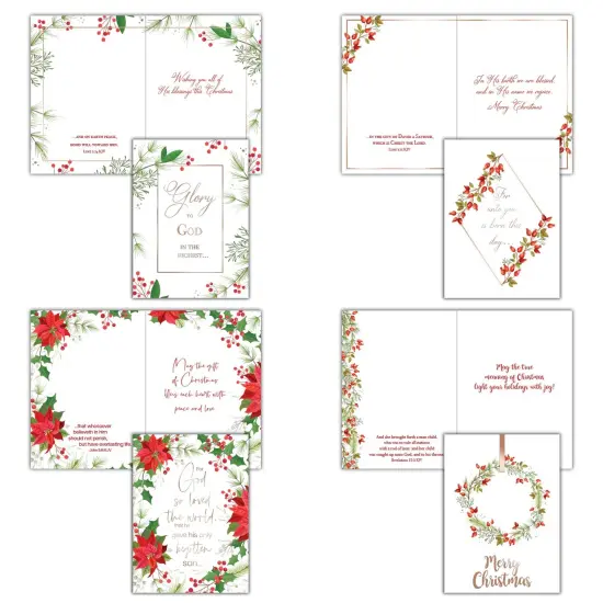Assorted Boxed Christmas Cards - Merry Christmas - 12 Cards and Envelopes {1}
