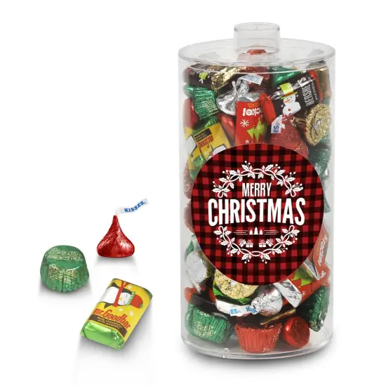 130 pcs Christmas Gift Tin with Hershey's Holiday Chocolate Candy Mix (2 lb) {1}