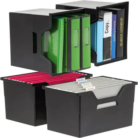 IRIS USA Hanging Plastic Desktop File Box Folders, Letter Size, Magazine File {7}