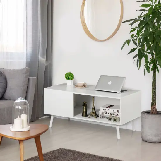 Modern Coffee Table Open Storage Shelf for Living Room . {3}