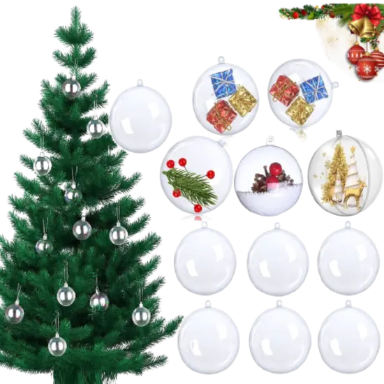 Kitcheniva Christmas Tree Clear Ball Hanging Ornament 10 Pcs {2}
