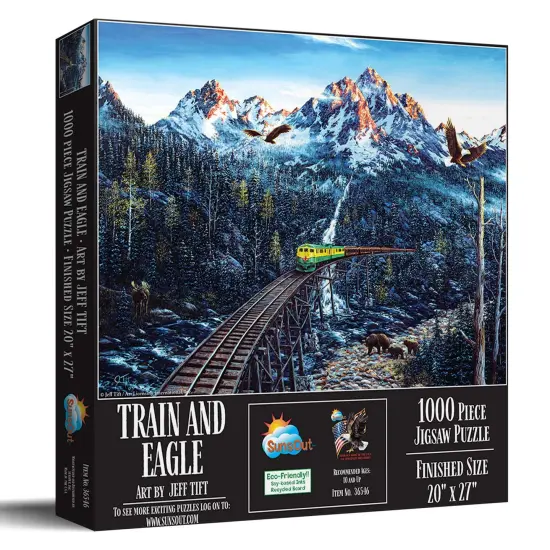Sunsout Train and Eagle 1000 pc Jigsaw Puzzle 36546 {3}
