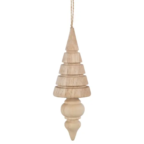 Northlight Set of 3 Natural Trees Wooden Christmas Ornaments 5.5" Beige {7}