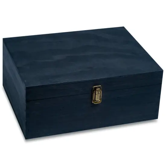 Makerflo XL Size Pine Wood Memory Box with Black Felt Inside and Hinged with Clasp of Front, Keepsake Wooden Box Ideal for Craft and Personalization (Laser Engraving, Epoxy, UV DTF, and Vinyl) {2}