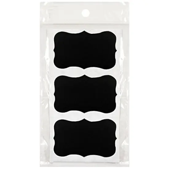 Wrapables Set of 36 Chalkboard Labels / Chalkboard Stickers, 3.5" x 2.5" Fancy Rectangle {1}