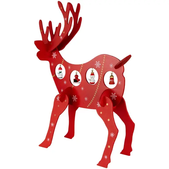 Northlight Reindeer Cut-Out Ornament Holder Christmas Decoration - 13.25" - Red and White {6}