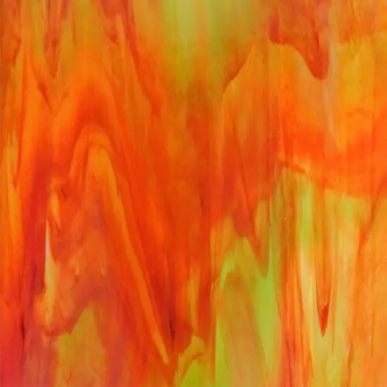 Wissmach Stained Glass Sheet and Mosaic Glass: Orange and Green, Wisspy Opal {2}