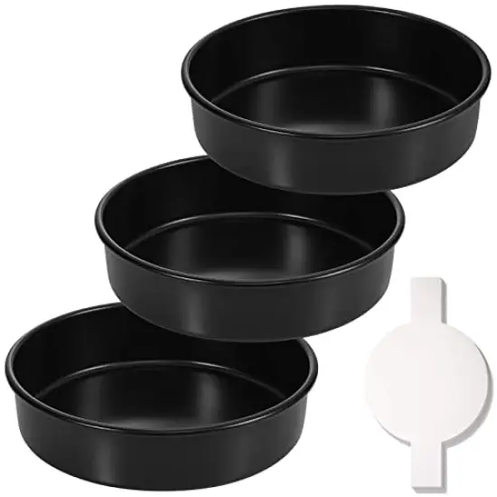 Set of 3, 8-Inch Round Cake PanNonstick Baking Cake Pans with 90 Pieces Parchment Paper, Dishwasher Safe {1}