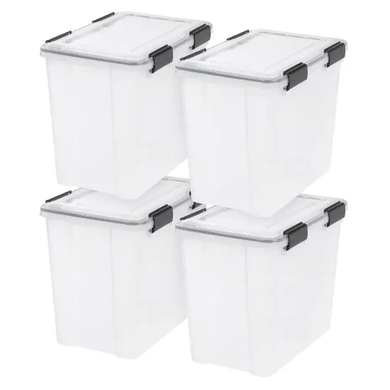 IRIS USA 6.5/19/36qt WEATHERPRO Airtight Plastic Storage Bins with Lids and Seal and Secure Latching Buckles {1}