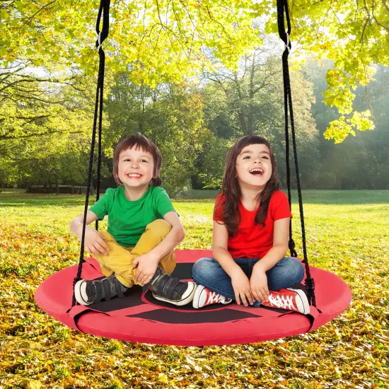 2-in-1 40 Inch Kids Hanging Chair Detachable Swing Tent Set Orange {3}