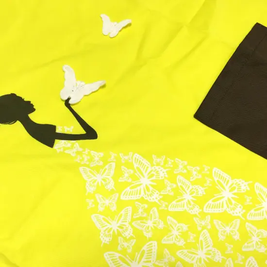 Wrapables Butterfly Girl Adjustable Work Apron, Yellow {4}