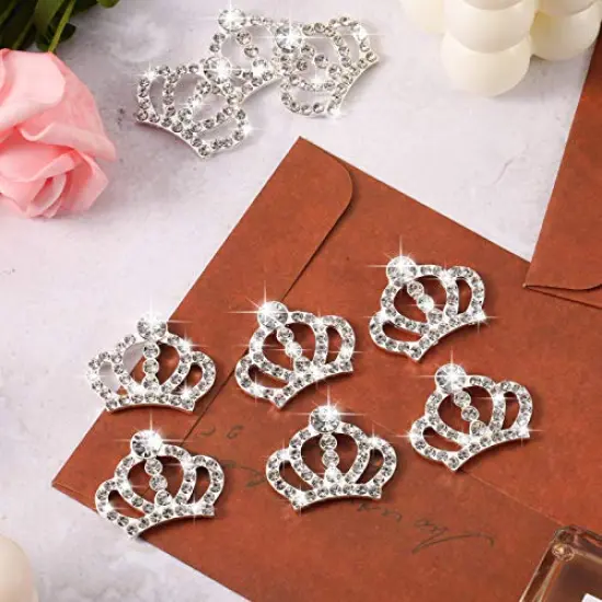 48 Pieces Crystal Rhinestone Crown Embellishments Rhinestone Embellishments Flatback Crystal Accessory for DIY Crafts Jewelry Making Phone Back Shell Wedding Decoration and Present Decoration {4}