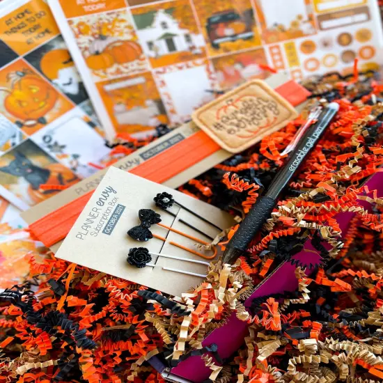 Halloween & Fall Leaves/Colors Themed Box Of Planner Stickers & Accessories (#SUB2021010) {2}