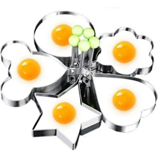 Kitcheniva Non Stick Stainless Steel Pancake Egg Ring Mold 5 Pcs {2}
