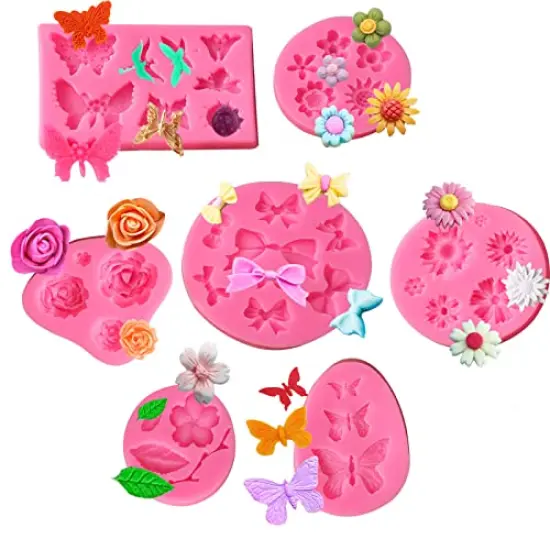 7 Pack for Rose, Chocolate, Cake, Butterfly, Mini Bow, Cupcake, Jelly, Mini Muffins and Candy Making {2}