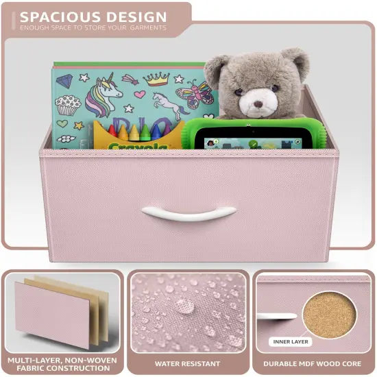 Sorbus Nightstand 1-Drawer Shelf Storage Pink {5}