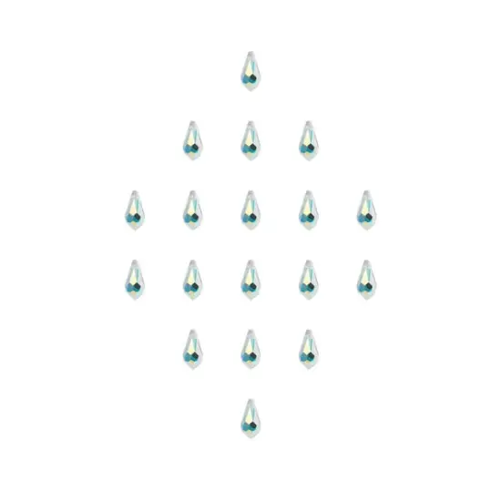 Preciosa 18-Piece Teardrop Glass Pendant, 5.5x11mm Crystal AB {2}