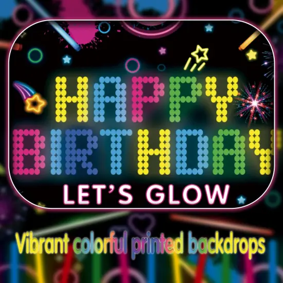 Glow Neon Party Supplies Neon Glow Plate Set Neon Balloon Glow in the Dark Happy Birthday Backdrop Glow Birthday Blacklight Party Decoration Neon Glow Birthday Tableware {2}