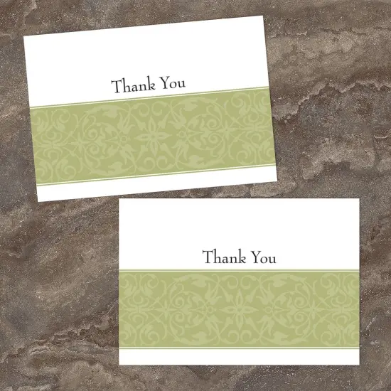 Great Papers! Thank You Note Card and White Envelope, Sage Swirl, 4.75" x 3.375"(folded), 50 count {3}